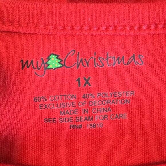 My Christmas Womens Christmas Tree Tee Shirt Long Sleeve 1X - Picture 5 of 5